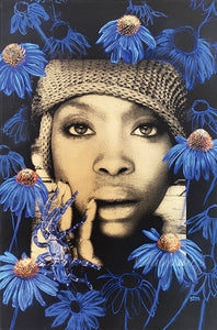 Badu in Blue - Original Serigraph and Oil Painting