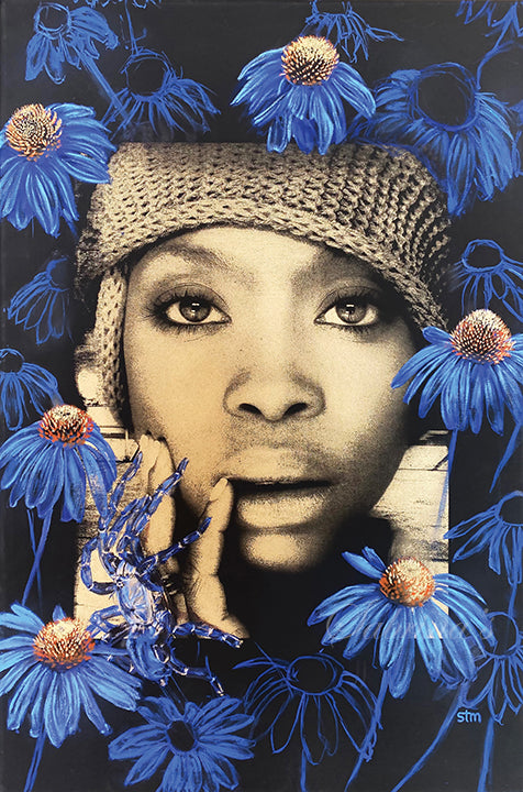 Badu in Blue - Erykah Badu Fine Art Print